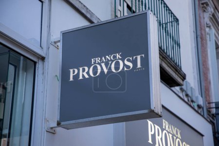 Photo for Arcachon , France -  02 12 2024 : franck Provost text sign store chain and brand logo on wall facade entrance barber shop salon french hairdresser - Royalty Free Image