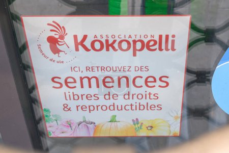 Photo for Bordeaux , France -  02 12 2024 : Kokopelli Association logo brand and text sign non-profit organization reproducible seeds based in Le Mas d'Azil France - Royalty Free Image