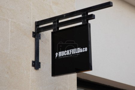 Foto de Arcachon , France -  02 12 2024 : ruckfield & co sebastien Chabal logo text and brand shop sign of rugby sporty clothing chain fashion store - Imagen libre de derechos
