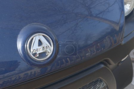 Foto de Burdeos, Francia - 02 12 2024: aixam micro car brand text car and sign logo of french car without driving license - Imagen libre de derechos