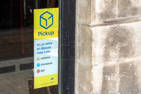 Photo for Bordeaux , France -  03 02 2024 : la poste pickup logo brand and text sign on facade door shop Delivery Store self-service deliver location - Royalty Free Image