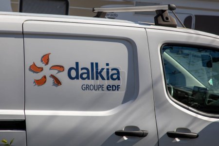 Photo for Bordeaux , France -  03 08 2024 : Dalkia edf logo brand and text sign on white panel van truck of french electricity provider distribution company - Royalty Free Image