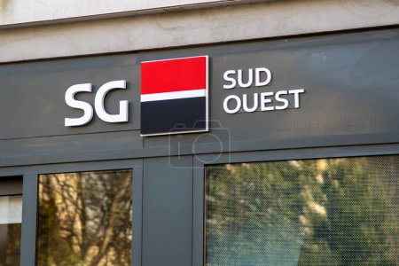 Photo for Bordeaux , France -  03 07 2024 : societe generale sud ouest facade logo sign and text brand of office french bank agency - Royalty Free Image