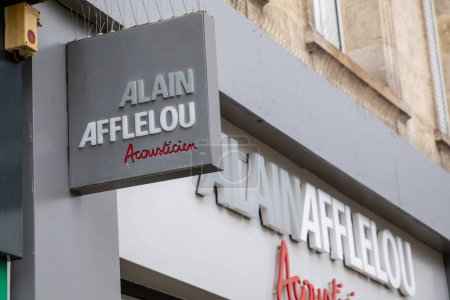 Photo for Bordeaux , France -  03 07 2024 : alain afflelou acousticien text sign and brand logo facade wall entrance of medic store french acoustician medical - Royalty Free Image