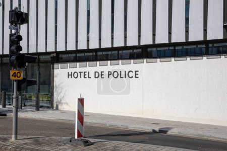 Photo for Merignac , France -  03 08 2024 : hotel de police nationale sign text french and logo building of office national police station in Merignac town center - Royalty Free Image