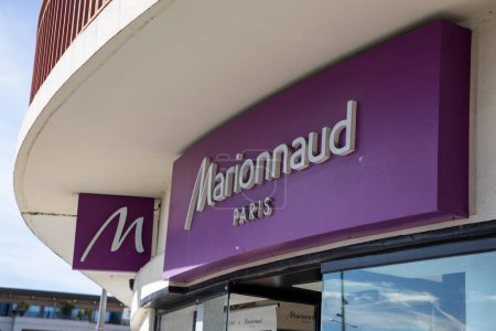 Photo for Bordeaux , France -  03 12 2024 : marionnaud paris logo brand fashion shop and text sign store on facade perfumerie boutique of cosmetic shop wall entrance - Royalty Free Image