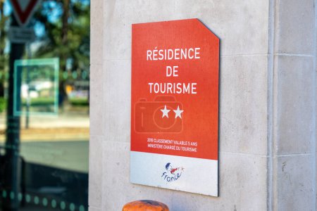 Photo for Bordeaux , France -  03 21 2024 : residence de tourisme two stars 2 french Quality Tourism  logo label and brand text sign state guaranteed hospitality - Royalty Free Image