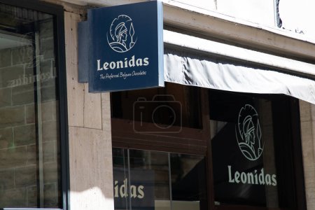 Photo for Bordeaux , France -  03 12 2024 : Leonidas logo sign of Belgian Chocolates shop brand text facade store confectionery - Royalty Free Image