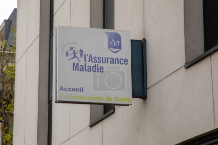 Photo for Bordeaux , France -  03 26 2024 : l'assurance maladie blue logo sign social security text brand Illness branch - Royalty Free Image