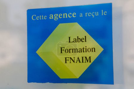 Photo for Bordeaux , France -  04 15 2024 : fnaim label formation logo brand and text sign on french entrance facade building office training of real estate education agency - Royalty Free Image