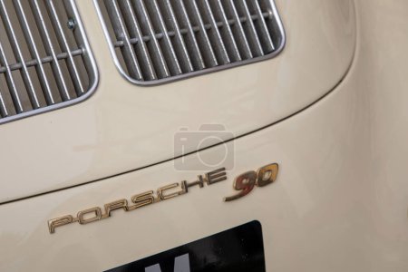 Photo for Bordeaux , France -  04 09 2024 : Porsche 356 90 race fifties emblem logo brand and text sign of vintage german sport car - Royalty Free Image