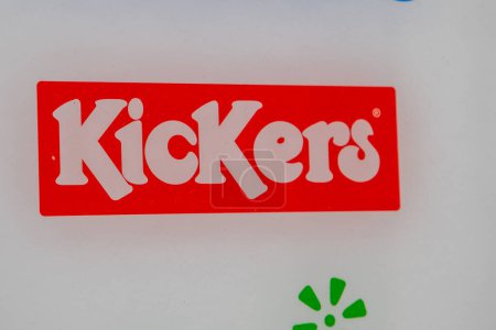 Foto de Burdeos, Francia - 04 19 2024: Kickers logo brand and text sign facade front of entrance shop calzado y ropa - Imagen libre de derechos
