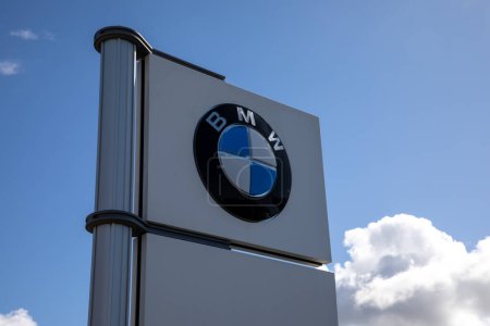 Photo for Bordeaux , France -  04 29 2024 : BMW logo sign and brand text of car dealership store automakers shop vehicle motorcycles - Royalty Free Image