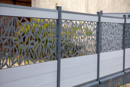 wall design fence grey aluminium modern barrier gray protect view facade home garden protection