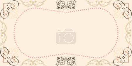 Photo for Beautiful, vintage, decorative frame for the text of invitations, congratulations, quotes, citation. The frame consists of elements of Asian and Latin American patterns, ornaments. - Royalty Free Image