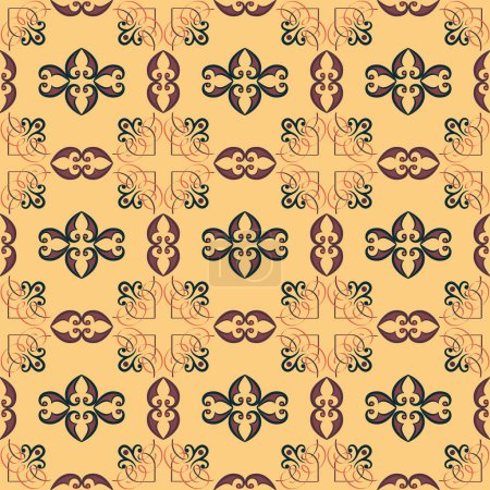 Illustration for Sample pattern for fabrics, interiors, ceramics and furniture in the Arabian style - Royalty Free Image