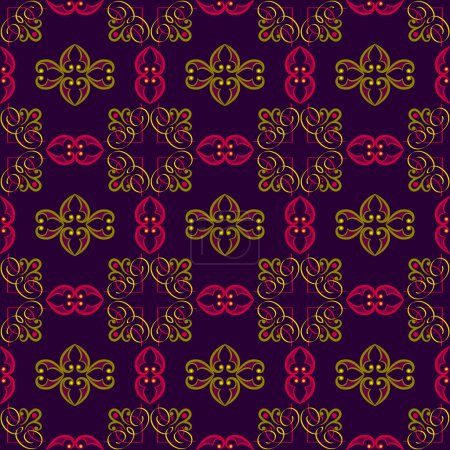 Illustration for Sample pattern for fabrics, interiors, ceramics and furniture in the Arabian style - Royalty Free Image