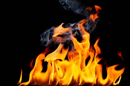 Flamme Brennstoff png Hitze und Brandgefahr explodieren Grill rot gelb Flamme isoliert auf schwarzem Hintergrund