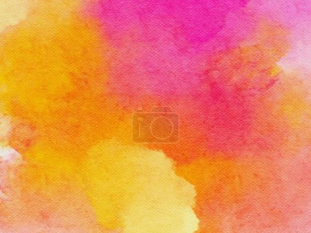 Téléchargez les photos : Abstract watercolor painted background, watercolor texture, orange pink colored - en image libre de droit