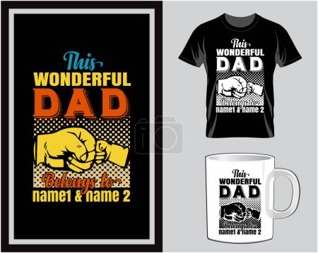 Ilustración de Father's Day quotes typography t shirt and mug design motivational typography vector illustration. - Imagen libre de derechos