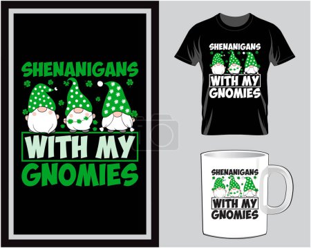 Illustration for Shenanigans St. Patrick's Day t shirt and mug design vector illustration - Royalty Free Image