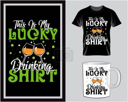Ilustración de This is my lucky drinking shirt  St. Patrick's Day t shirt and mug design vector illustration - Imagen libre de derechos