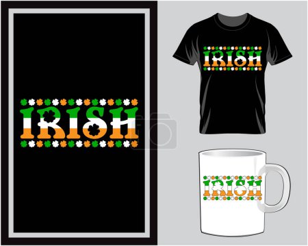 Ilustración de IRISH St. Patrick's Day t shirt and mug design vector illustration - Imagen libre de derechos