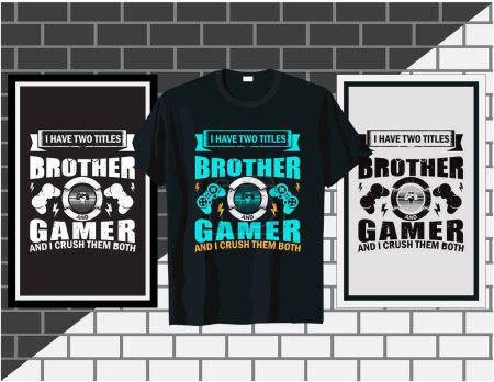 Téléchargez les illustrations : Gaming quote typography t shirt and poster design vector illustration lettering - en licence libre de droit
