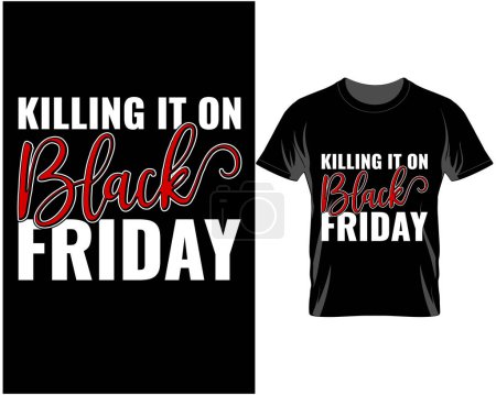 Ilustración de Black Friday typography t shirt and mug design vector illustration lettering - Imagen libre de derechos