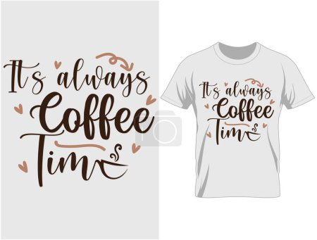 Ilustración de Coffee typography t shirt and mug design vector illustration lettering - Imagen libre de derechos