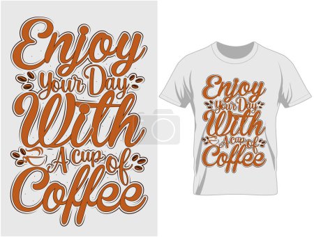 Kaffee-Typografie T-Shirt und Becher Design Vektor Illustration Schriftzug