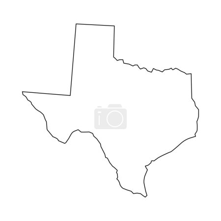 Mapa de Texas. Estilo lineal de Texas. icono lineal