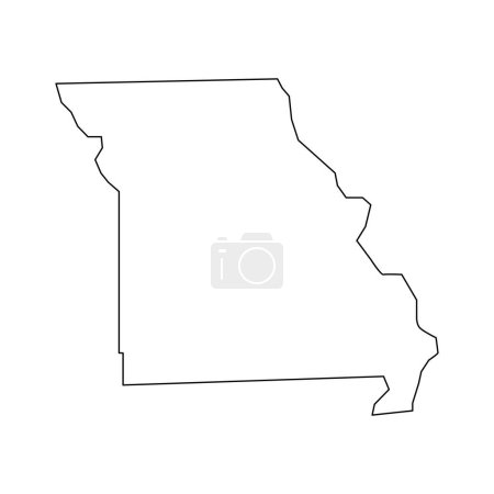 Carte du Missouri. Style linéaire Missouri. icône linéaire