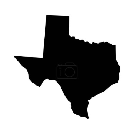 Téléchargez les illustrations : Carte du Texas. Silhouette texane. Icône Carte - en licence libre de droit