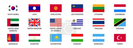 Téléchargez les illustrations : Drapeaux nationaux du monde. Ensemble de drapeau mondial. - en licence libre de droit