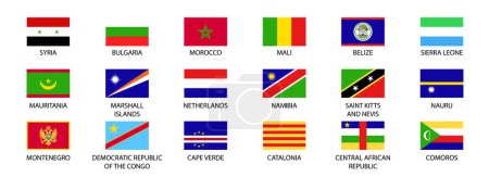 Téléchargez les illustrations : Drapeaux nationaux du monde. Ensemble de drapeau mondial. - en licence libre de droit