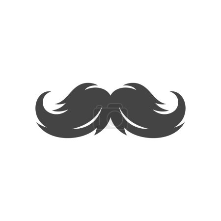 Téléchargez les illustrations : Barbier moustache poilue salon de beauté masculin hipster coiffure vintage icône vectorielle illustration. Barbershop homme homme mode toilettage rasage coiffure insigne monochrome silhouette logo - en licence libre de droit