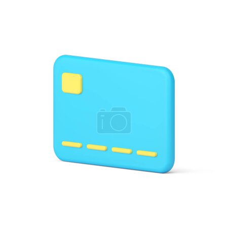 Kreditkarte e geld blue banking financial bargeldlose zahlungstechnologie 3d icon realistische vektorillustration. Finanzdienstleistungen für kommerzielle Privatkunden Identitätsübertragung in Währungen