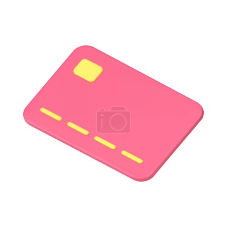 Debit credit card banking plastic tool online shopping financial order payment 3d icon realistic vector illustration. Internet paying commercial finance account e money contactless cashless purchase