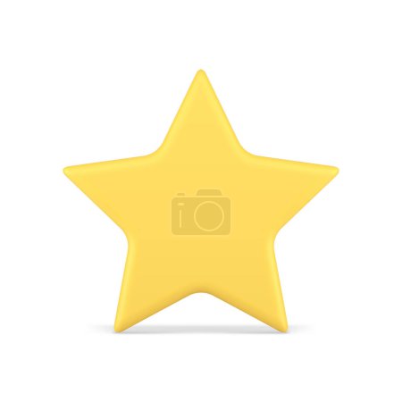 Star yellow five point best quality guarantee award review rating feedback 3d icon realistic vector illustration. Success decoration medal prize ornament positive rate service decorative design