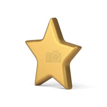 Star golden winner reward best quality service rating medal metallic badge 3d icon realistic vector illustration. Starry win victory award premium glossy rank rate isometric element success vote prize