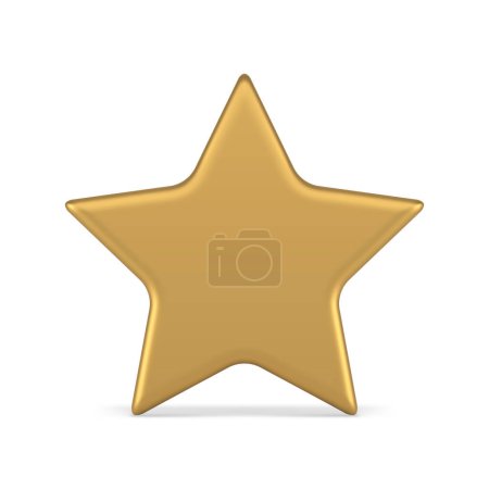 Golden star metallic premium badge best reward feedback rate winner first place 3d icon realistic vector illustration. Five point starry element rating customer satisfaction review reward