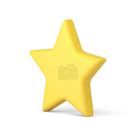 Star yellow isometric badge prize rating best quality achievement medal 3d icon realistic vector illustration. Starry reward customer satisfaction first place award winner feedback choice element