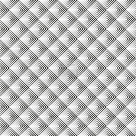 Illustration for Geometric metal silver gradient pattern tiles with 3D effect. Decorative mosaic maze - Royalty Free Image