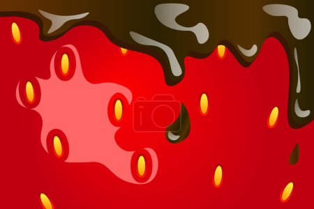 Illustration for Fruit pattern with chocolate covered strawberry for romantic card to Valentine day vector - Royalty Free Image