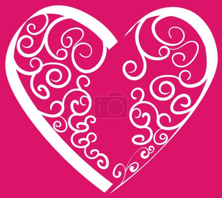 Spirale texturierte rote Herz ausgeschnitten auf Hintergrund für Valentinstag Schleifkarte 