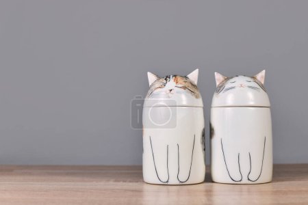 Téléchargez les photos : Allemagne - Octobre 2023 : Deux urnes pour chat sur table - en image libre de droit