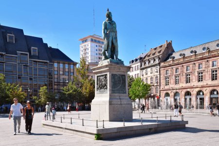 Photo for Strasbourg, France - September 2023: Statue of general Jean-Baptiste Kleber at square called 'Place Kleber' - Royalty Free Image