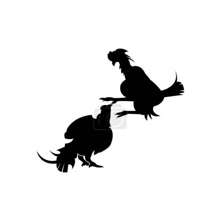 Illustration for Fighting cocks. Vector illustration isolated on white background - Royalty Free Image