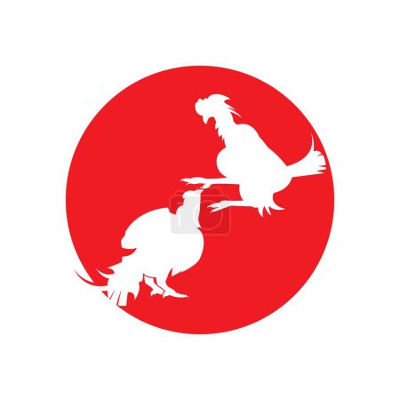 Illustration for Fighting cocks logo vector - Royalty Free Image